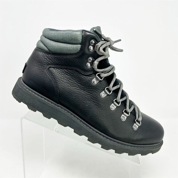 Sorel Men's Madison II Hiker Black Leather Waterproof Lace Up Boots Size 9 - Picture 1 of 13